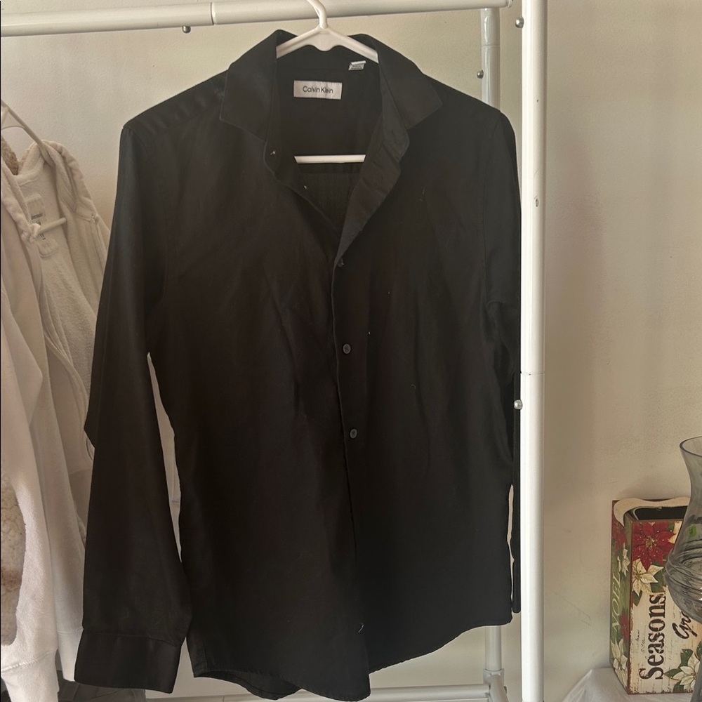 Calvin Klein Men's Classic Black Button-Down Shirt